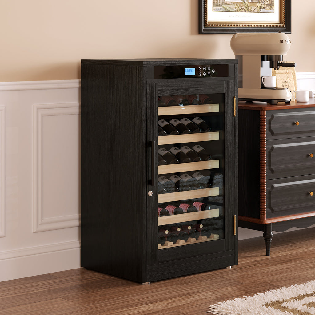 LED Touch Screen Display Constant Temperature Black Grape Wine Cooler