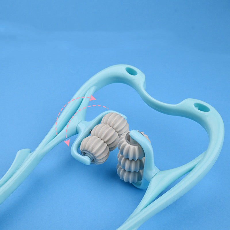 Neck Massager Roller – 6-Wheel Manual Neck & Shoulder Pain Relief Tool (No Batteries Needed)