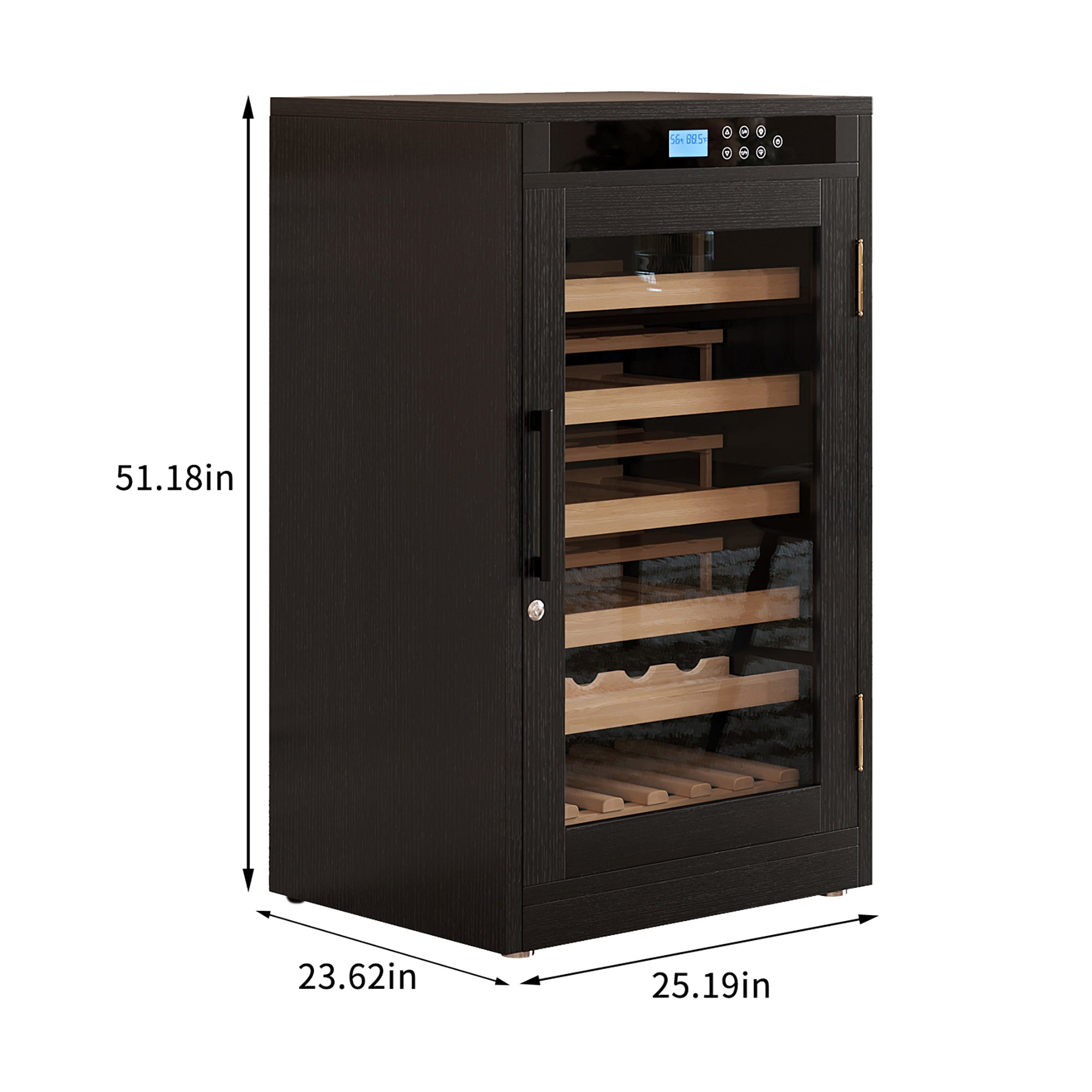 LED Touch Screen Display Constant Temperature Black Grape Wine Cooler