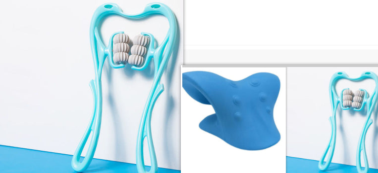 Neck Massager Roller – 6-Wheel Manual Neck & Shoulder Pain Relief Tool (No Batteries Needed)