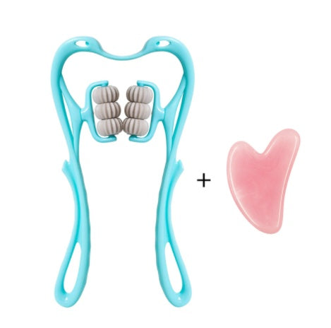 Neck Massager Roller – 6-Wheel Manual Neck & Shoulder Pain Relief Tool (No Batteries Needed)