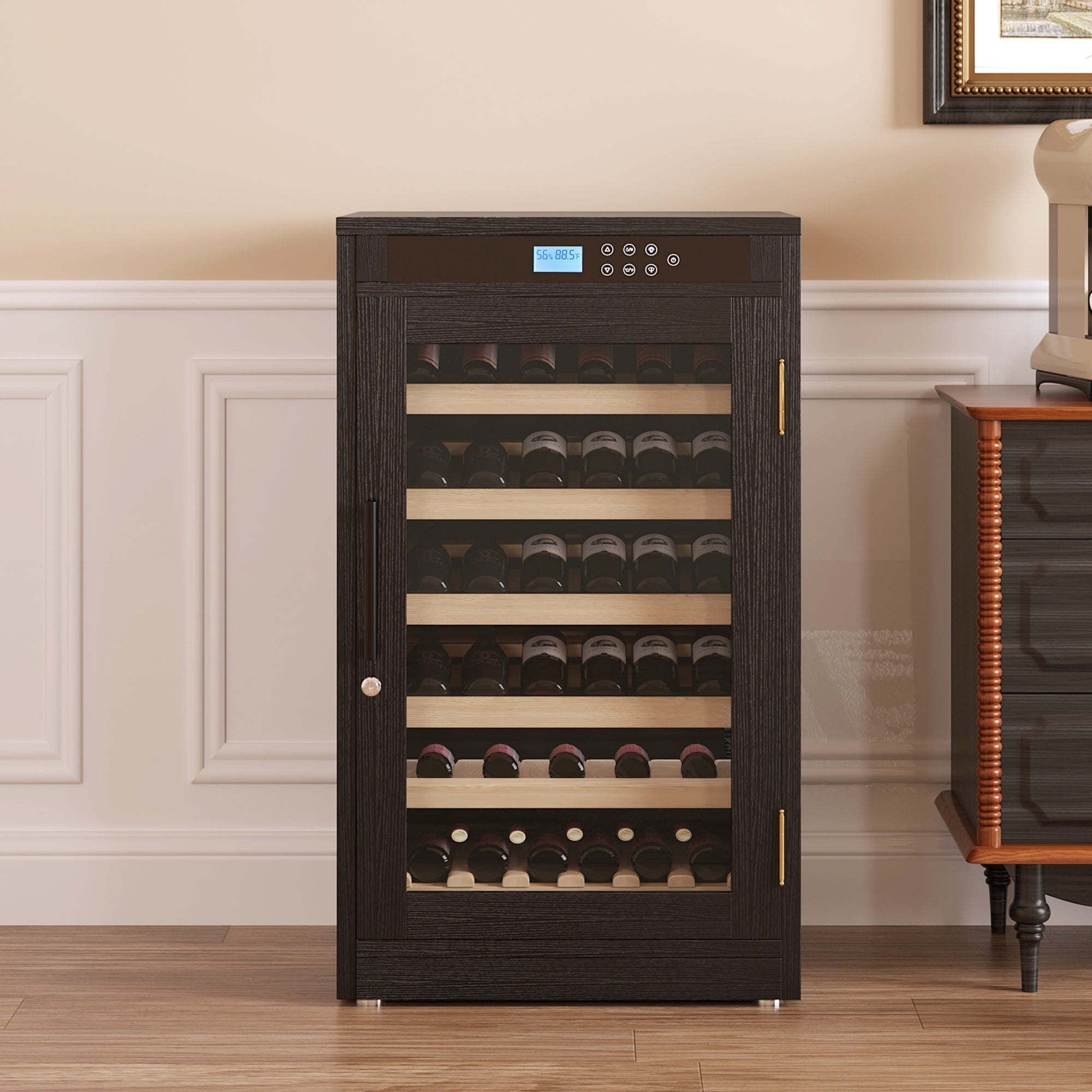 LED Touch Screen Display Constant Temperature Black Grape Wine Cooler