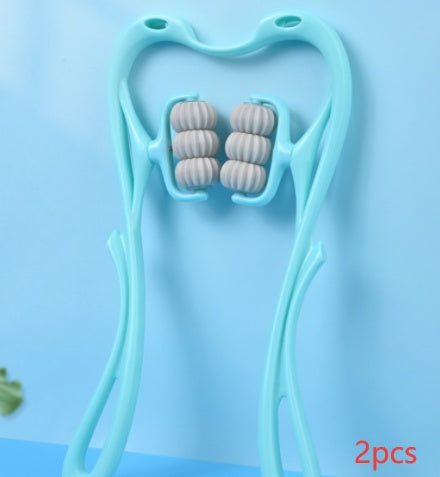 Neck Massager Roller – 6-Wheel Manual Neck & Shoulder Pain Relief Tool (No Batteries Needed)